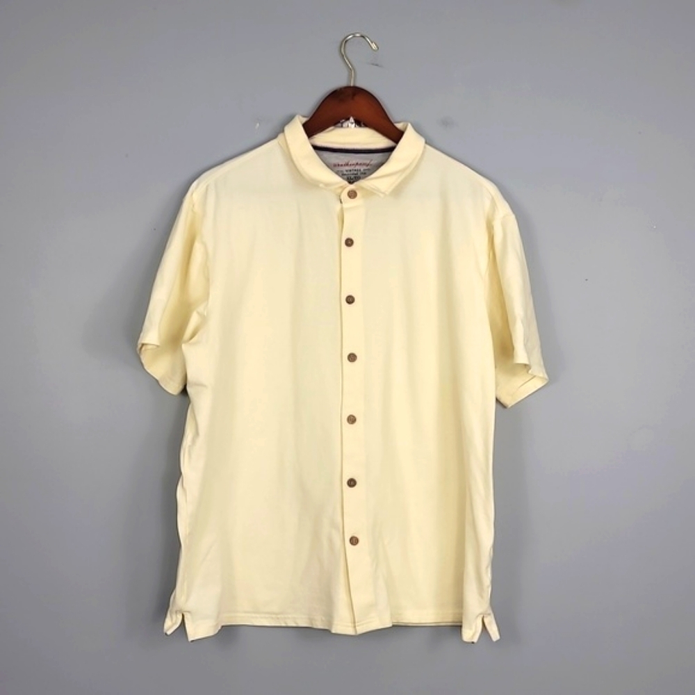 Weatherproof Vintage Men's Slim Fit Yellow Marigold Button Up Shirt
